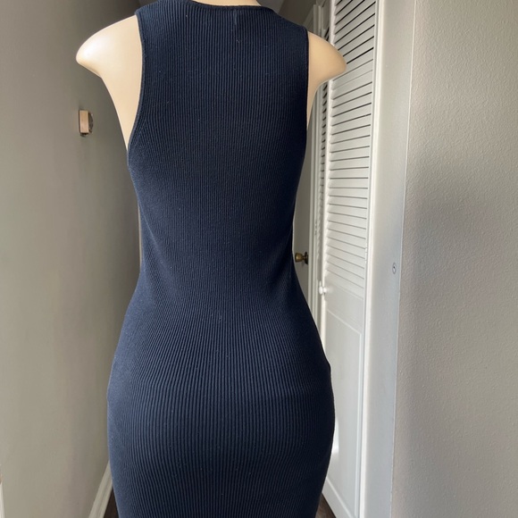 Mango Black Ribbed Mini Dress - Picture 3 of 6